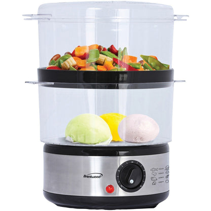 Brentwood Electric 2-Tier, 5 Quart, Stainless Steel