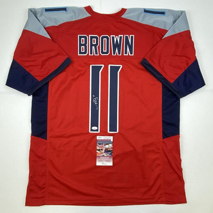 Autographed/Signed AJ A.J. Brown Tennessee Red Football Jersey JSA COA