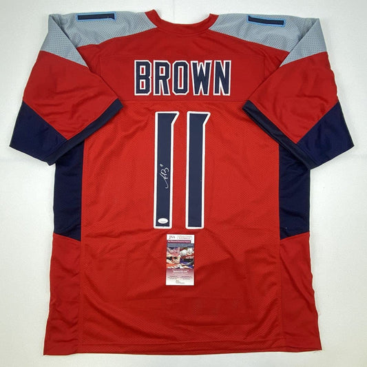 Autographed/Signed AJ A.J. Brown Tennessee Red Football Jersey JSA COA