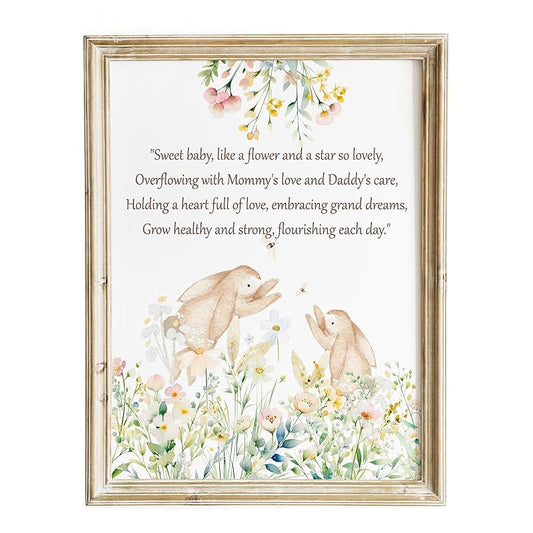 Bunny Nursery Room Decor Watercolor Prints Animal - Gift Wall Art for Baby Girl Boy Kids 11X14 Unframed
