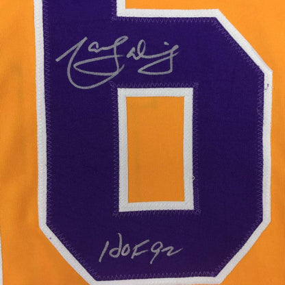 Autographed/Signed Marcel Dionne HOF 92 Los Angeles LA Yellow Hockey Jersey JSA COA