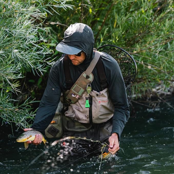 Redington Mens Escape Zip Up Waders - Chest-High Fly Fishing Waders - Waterproof Wader for Men - Boulder/Slate - Medium