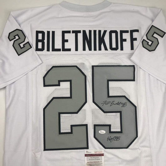 Autographed/Signed Fred Biletnikoff HOF 88 Oakland Color Rush Football Jersey JSA COA