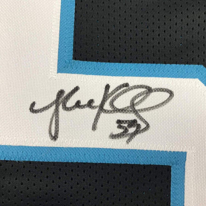 Autographed/Signed Luke Kuechly Carolina Black Football Jersey JSA COA