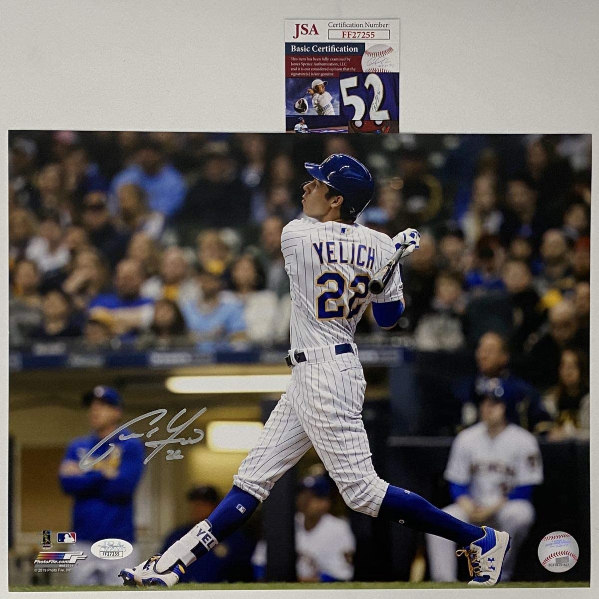 Autographed/Signed Christian Yelich Milwaukee Brewers 11x14 Baseball Photo JSA COA