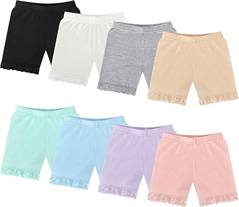 Boyiee 8 Pack Girls Shorts Toddler Bike Shorts Dance Gymnastics Yoga Shorts Safety Active Under Dress Shorts