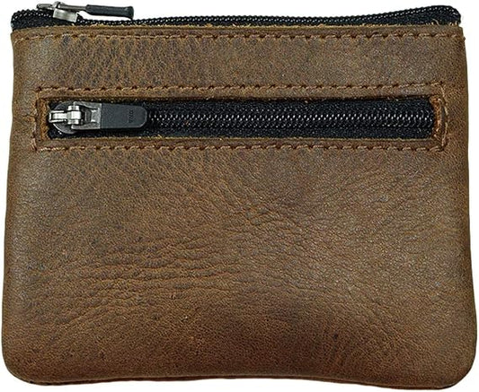Hide & Drink, Leather Zippered Cash Organizer, Wallet Pouch, Cable & USB Holder, Pocket Accessories, Handmade - Bourbon Brown