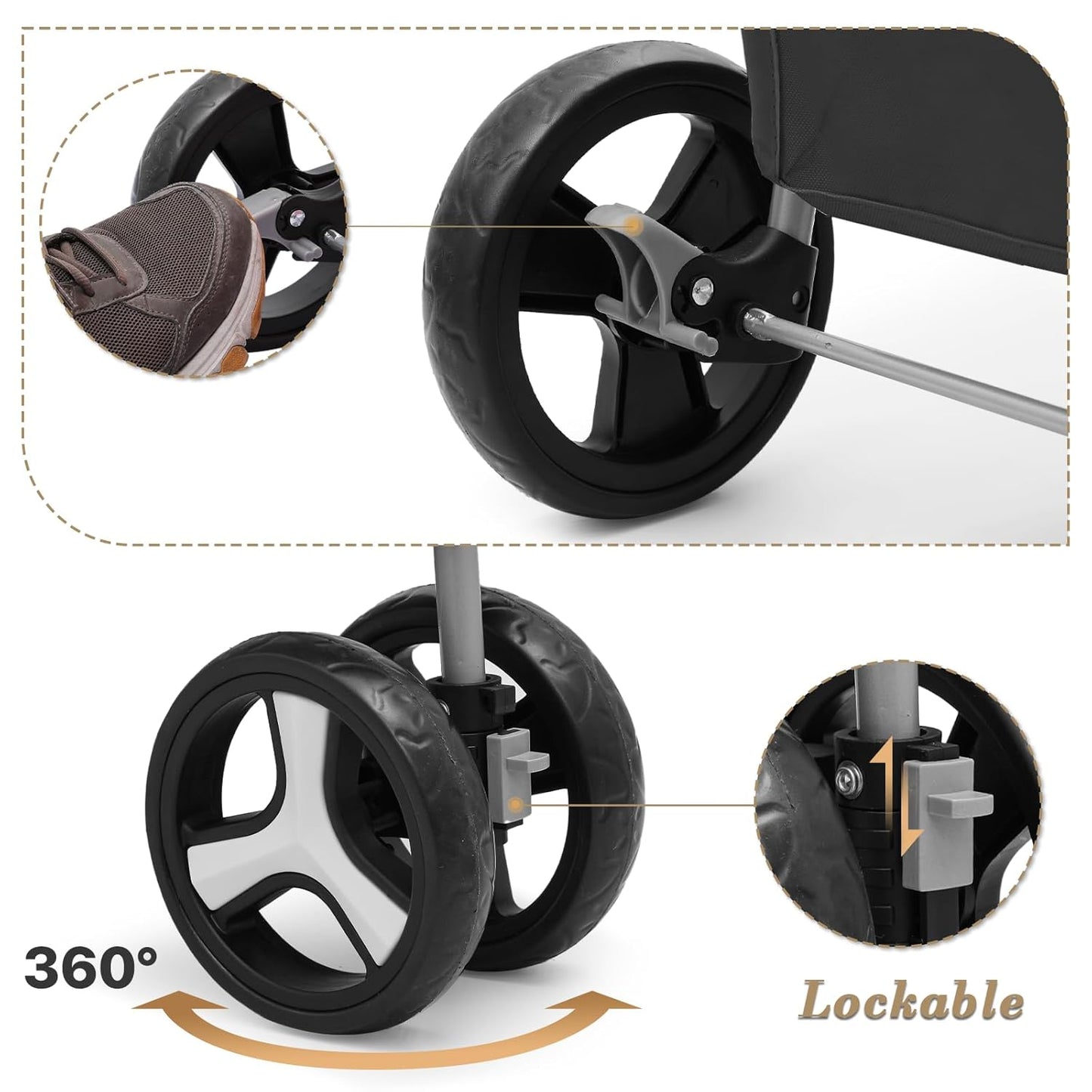 Luxury Foldable Pet Stroller – Breathable & Travel-Friendly