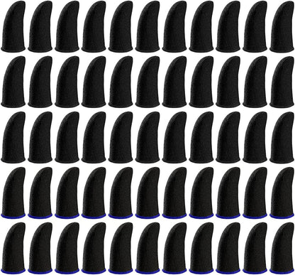 50 Pieces Finger Sleeves for Gaming, Thumb Sleeves Mobile Gaming Controller, Anti-Sweat Breathable Seamless Touchscreen Thumb Cover for PUBG, League of Legend, Rules of Survival, Knives Out, Fortnine