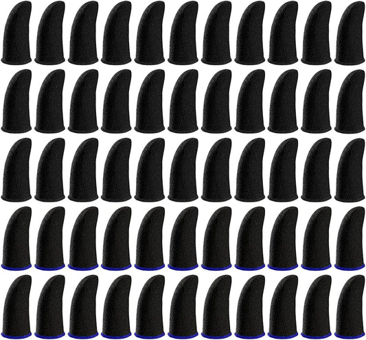50 Pieces Finger Sleeves for Gaming, Thumb Sleeves Mobile Gaming Controller, Anti-Sweat Breathable Seamless Touchscreen Thumb Cover for PUBG, League of Legend, Rules of Survival, Knives Out, Fortnine