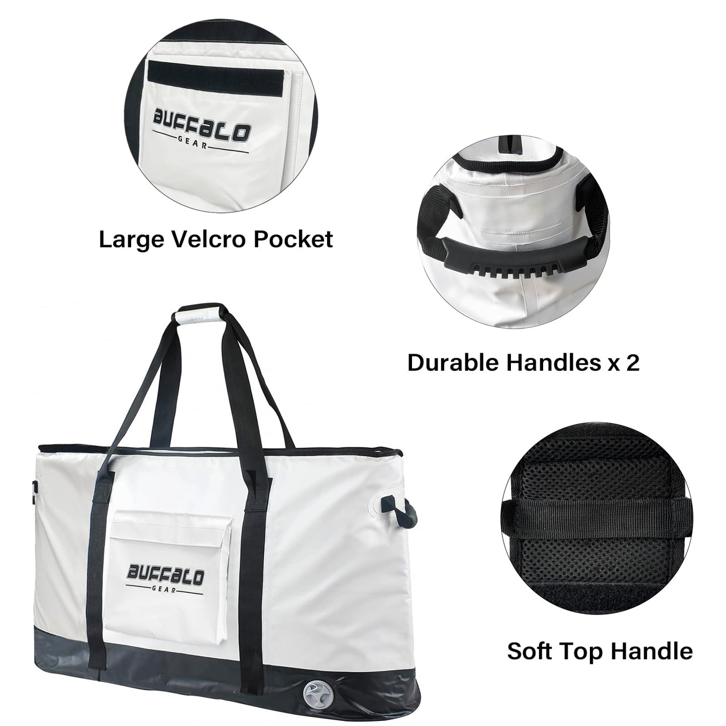 105QT Fish Cooler Bag with YKK Zipper, Flat Bottom