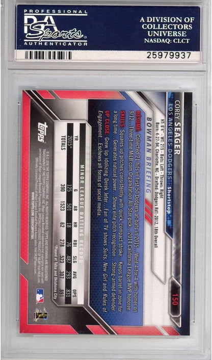 Graded 2016 Topps Bowman Corey Seager #150 Rookie RC Baseball Card PSA 10 Gem Mint