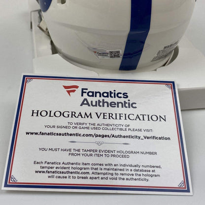 Autographed/Signed Jonathan Taylor Indianapolis Colts Football Mini Football Helmet Fanatics COA