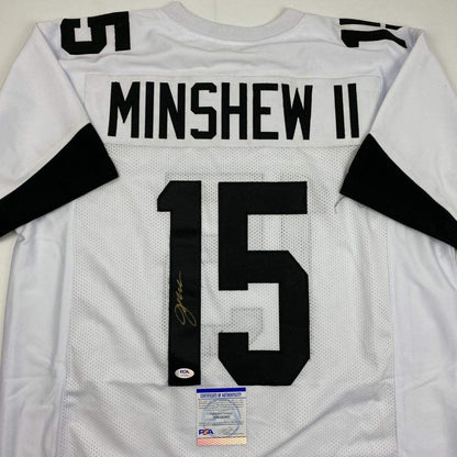 Autographed/Signed Gardner Minshew II Jacksonville White Football Jersey PSA/DNA COA