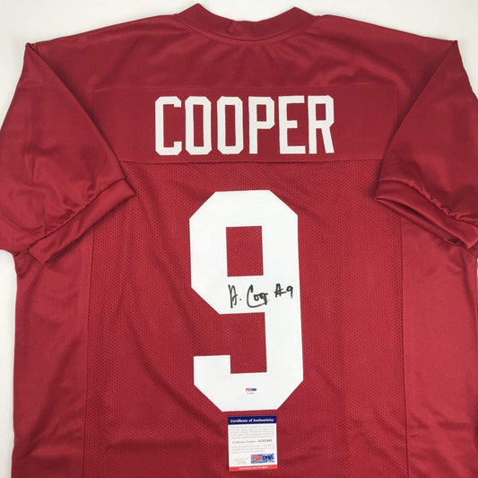 Autographed/Signed Amari Cooper Alabama Red College Football Jersey PSA/DNA COA