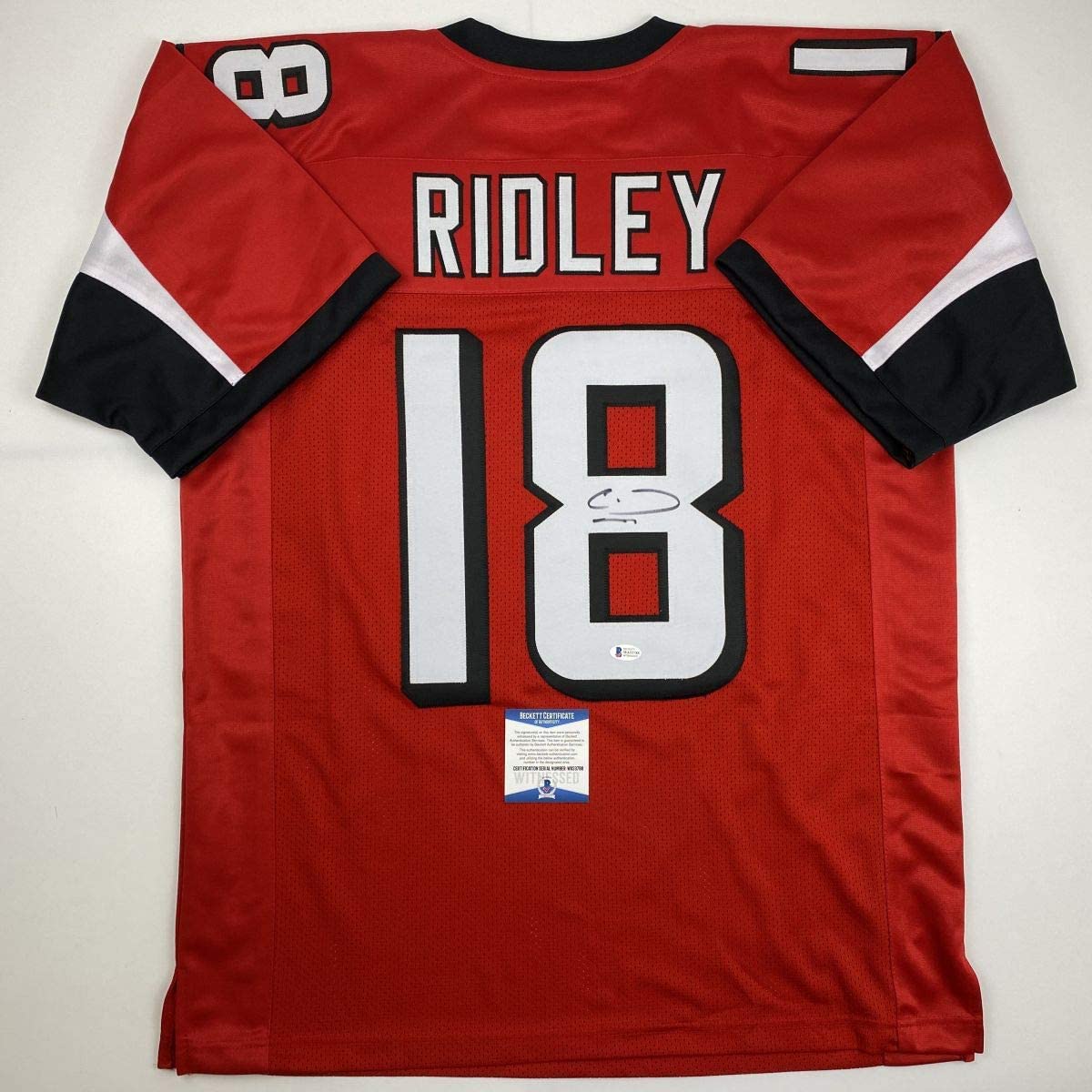 Autographed/Signed Calvin Ridley Atlanta Red Football Jersey Beckett BAS COA
