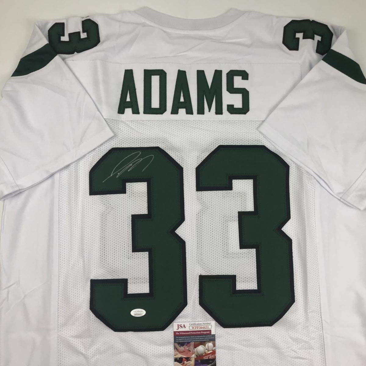Autographed/Signed Jamal Adams New York White Football Jersey JSA COA