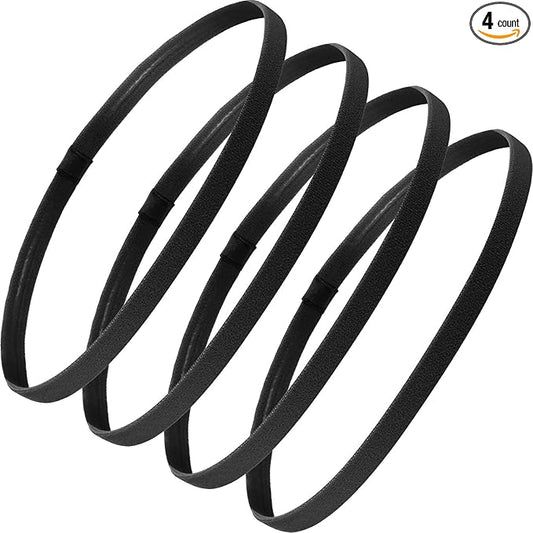 4 Pieces Elastic Sports Headbands Thick Non-Slip Hair Bands for Women and Men