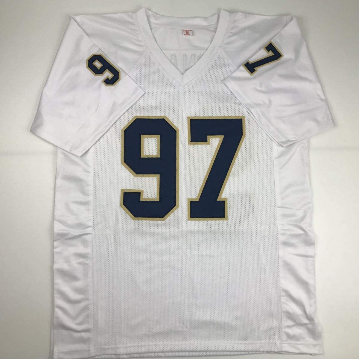Autographed/Signed Aaron Donald Pittsburgh White College Football Jersey JSA COA