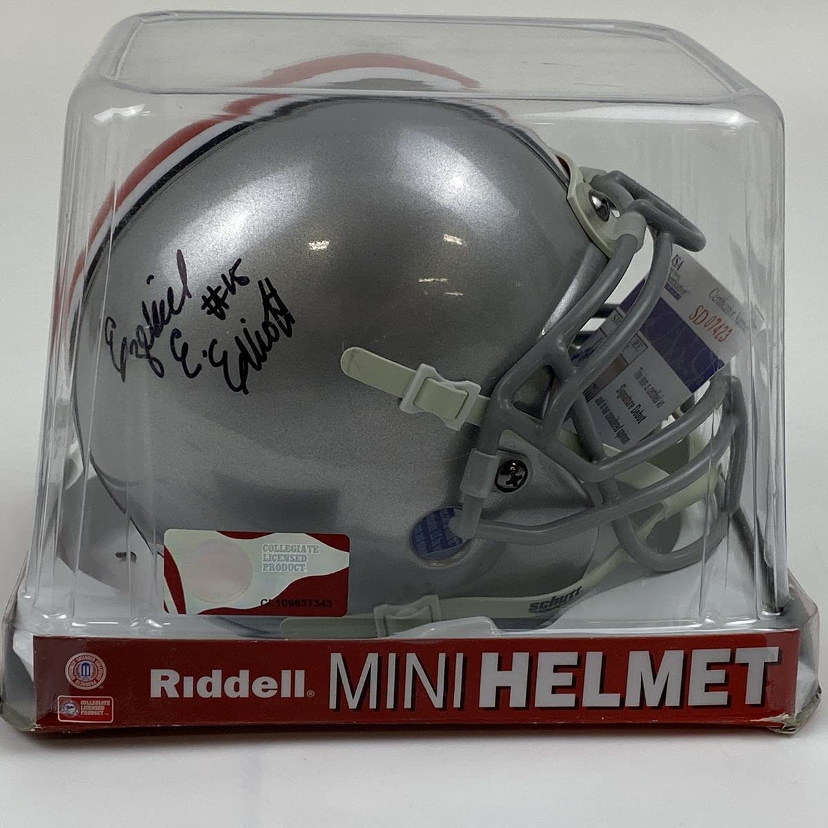 Autographed/Signed Ezekiel Elliott Ohio State Buckeyes College Football Mini Helmet JSA COA
