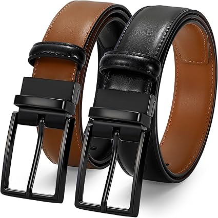 JASGOOD Reversible Boys Belt for Kids Girls Leather Dress Belt for School Uniform Jeans Pants 1.37äó�Wide