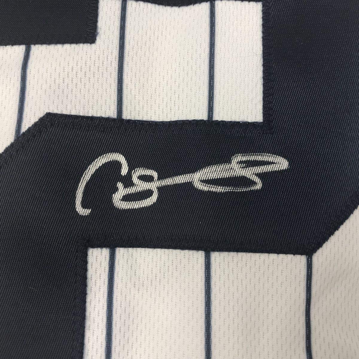 Autographed/Signed Gary Sanchez New York Pinstripe Baseball Jersey Beckett BAS COA