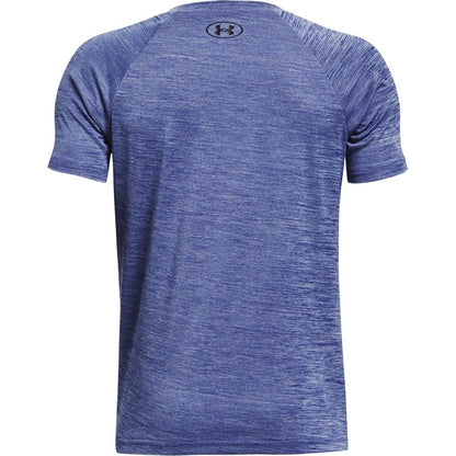 Under Armour boys Tech Split Logo Hybrid Short-Sleeve T-Shirt , Royal Blue (400)/Black , Youth X-Small