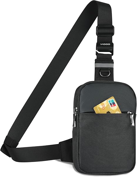 VADOO Mini Sling Bag, Small Crossbody Bag with RFID Blocking for Women and Men, Lightweight Chest Phone Bag for Travel Casual