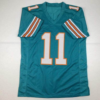 Autographed/Signed Devante Parker Miami Retro Teal Football Jersey JSA COA