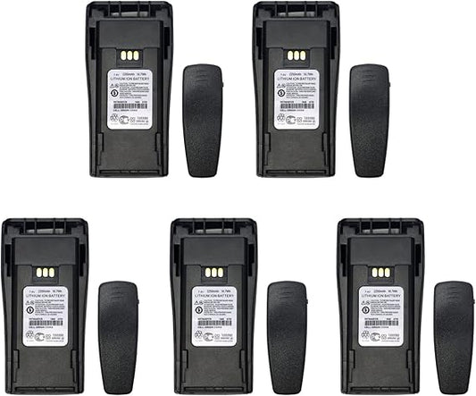 (5PCS) NNTN4497BR NNTN4497CR 7.4v Battery NNTN4970A NNTN4497AR NNTN4497DR [Upgraded] for Motorola MOTOTRBO CP200 CP200D P450 EP450S DEP450 GP3688 PR400 GP3188 XIRP3688 Battery with Belt Clip