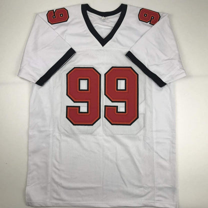 Autographed/Signed Warren Sapp Tampa Bay White Football Jersey JSA COA
