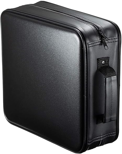 SANWA 320 Capacity CD Case, Large CD Sleeves, Portable DVD VCD Storage Box, Portable Zipper Bag, EVA Protective Blu-ray Wallet with Handle, For Car, Home, Office, Games Disc, Audio Music, Black