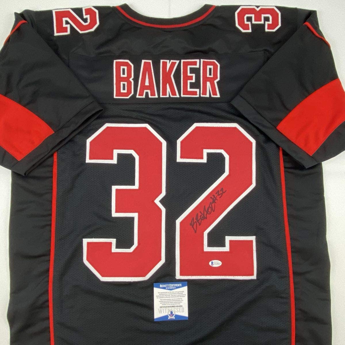 Autographed/Signed Budda Baker Arizona Black Color Rush Football Jersey Beckett BAS COA