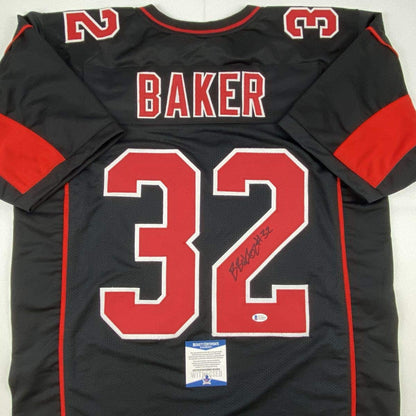Autographed/Signed Budda Baker Arizona Black Color Rush Football Jersey Beckett BAS COA