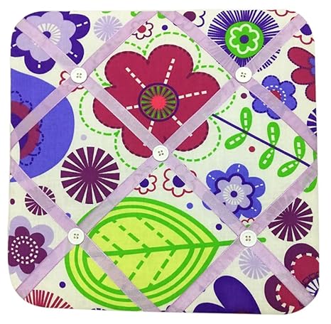 Bacati Botanical Girls Fabric Memo Photo Bulletin Board, Pink