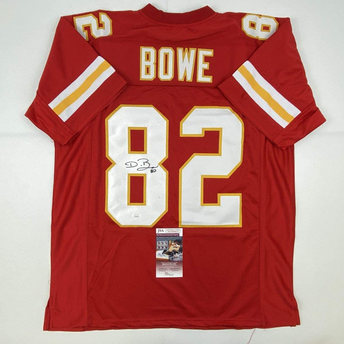 Autographed/Signed Dwayne Bowe Kansas City Red Football Jersey JSA COA