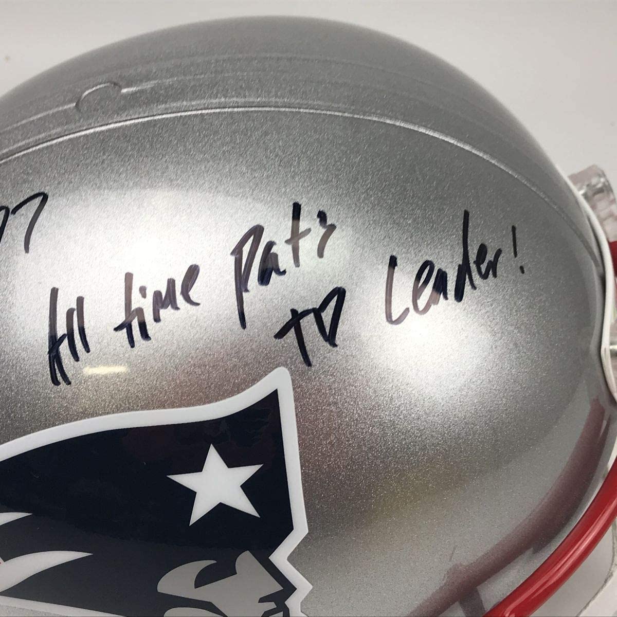 Autographed/Signed Rob Gronkowski Inscribed New England Patriots Full Size FS F/S Replica Football Helmet Beckett BAS COA