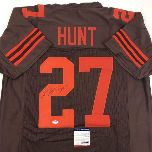 Autographed/Signed Kareem Hunt Cleveland Color Rush Football Jersey PSA/DNA COA
