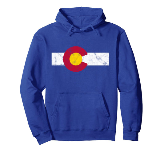 Colorado Flag Distressed Sweatshirt - Aesthetic Graphic for Adults