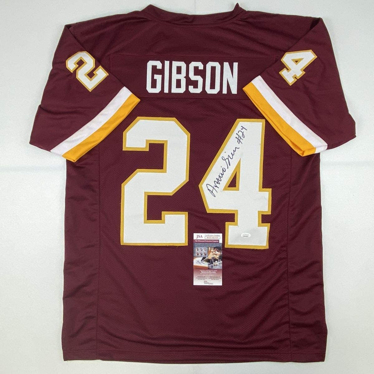 Autographed/Signed Antonio Gibson Washington Burgundy Football Jersey JSA COA