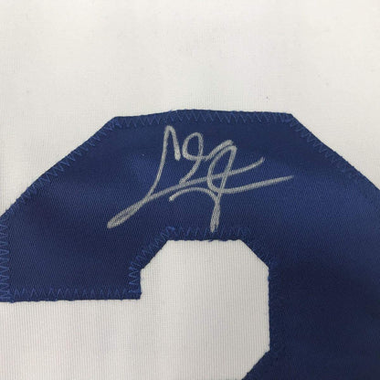 Autographed/Signed Chris Taylor Los Angeles LA White Baseball Jersey JSA COA