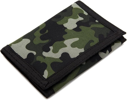 AI-DEE RFID Trifold Canvas Outdoor Sports Wallet for Kids - Front Pocket Wallet with Magic Sticker
