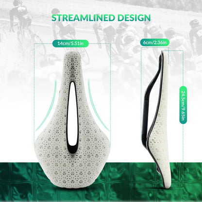 ROCKBROS 3D Printed Carbon Bike Saddle Ergonomic Ultralight Seat