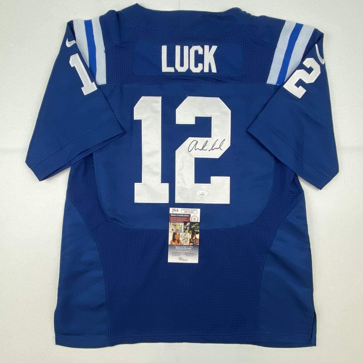 Autographed/Signed Andrew Luck Indianapolis Blue Football Jersey JSA COA