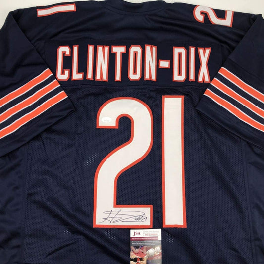 Autographed/Signed Haha Ha Ha Clinton-Dix Chicago Blue Football Jersey JSA COA