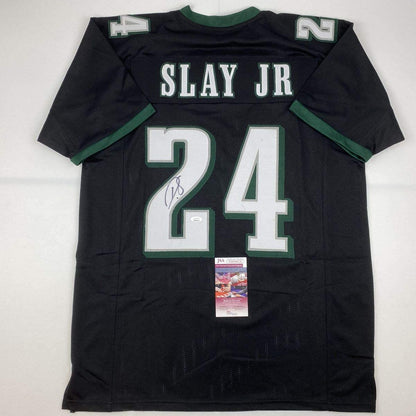 Autographed/Signed Darius Slay Jr. Philadelphia Black Football Jersey JSA COA