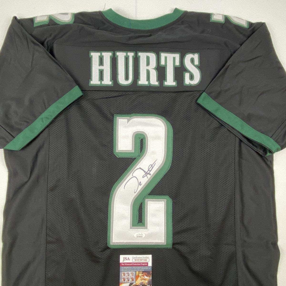 Autographed/Signed Jalen Hurts Philadelphia Black Football Jersey JSA COA