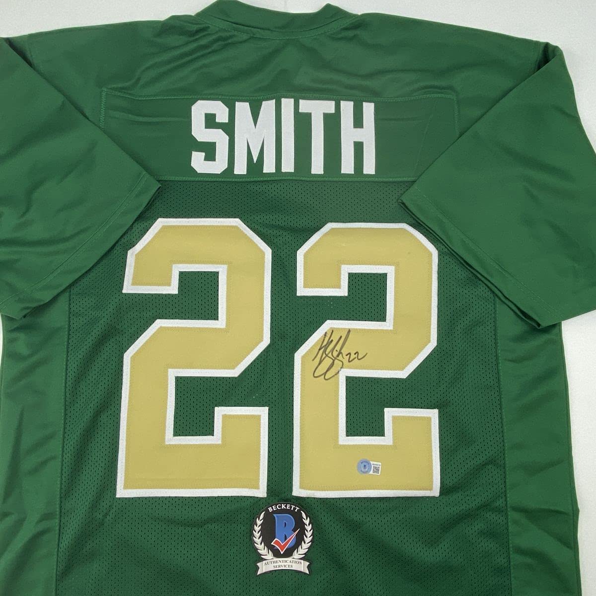 Autographed/Signed Harrison Smith Notre Dame Green College Football Jersey Beckett BAS COA