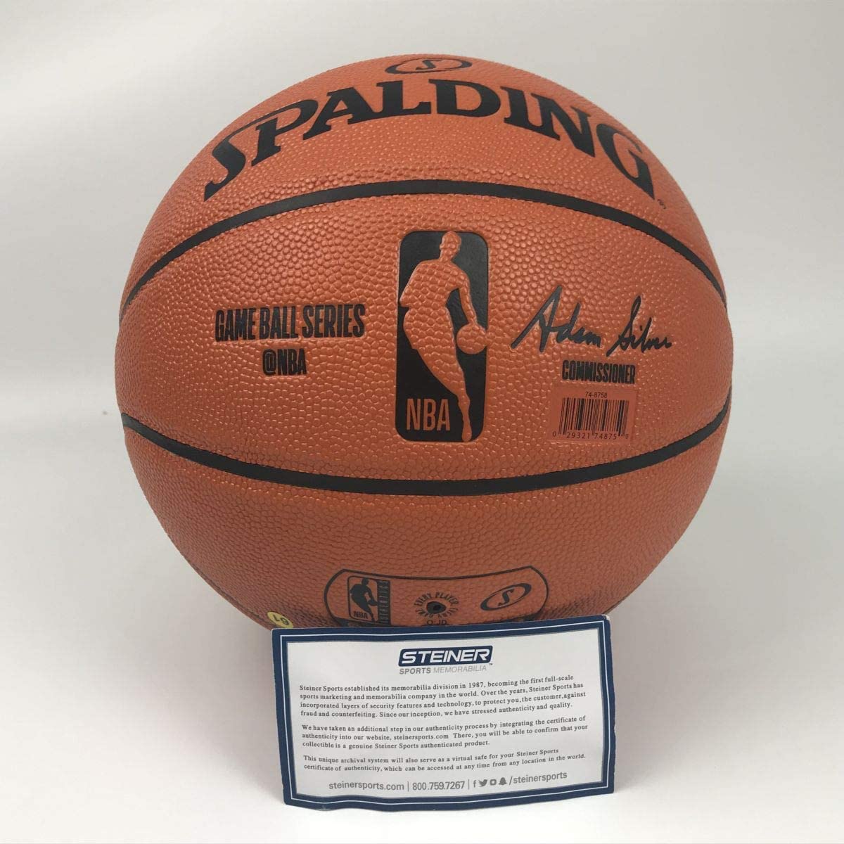 Autographed/Signed Stephen Curry Golden State Warriors Full Size Spalding Basketball Steiner Sports COA