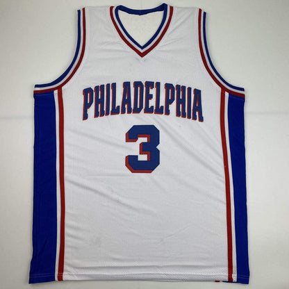 Autographed/Signed Allen Iverson Philadelphia White Current Basketball Jersey PSA/DNA COA